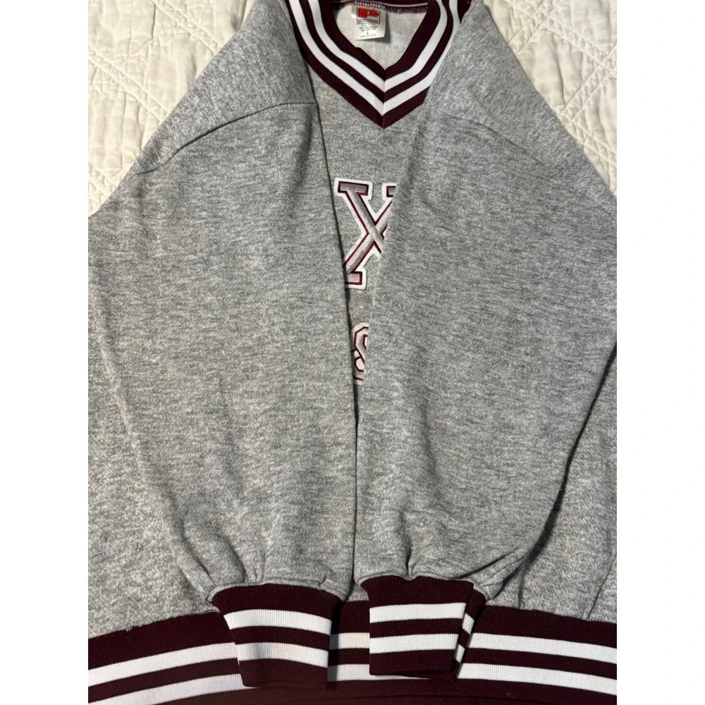 Paramount Texas A&M Sweatshirt Mens L Gray Vintage 90s V-Neck Pullover